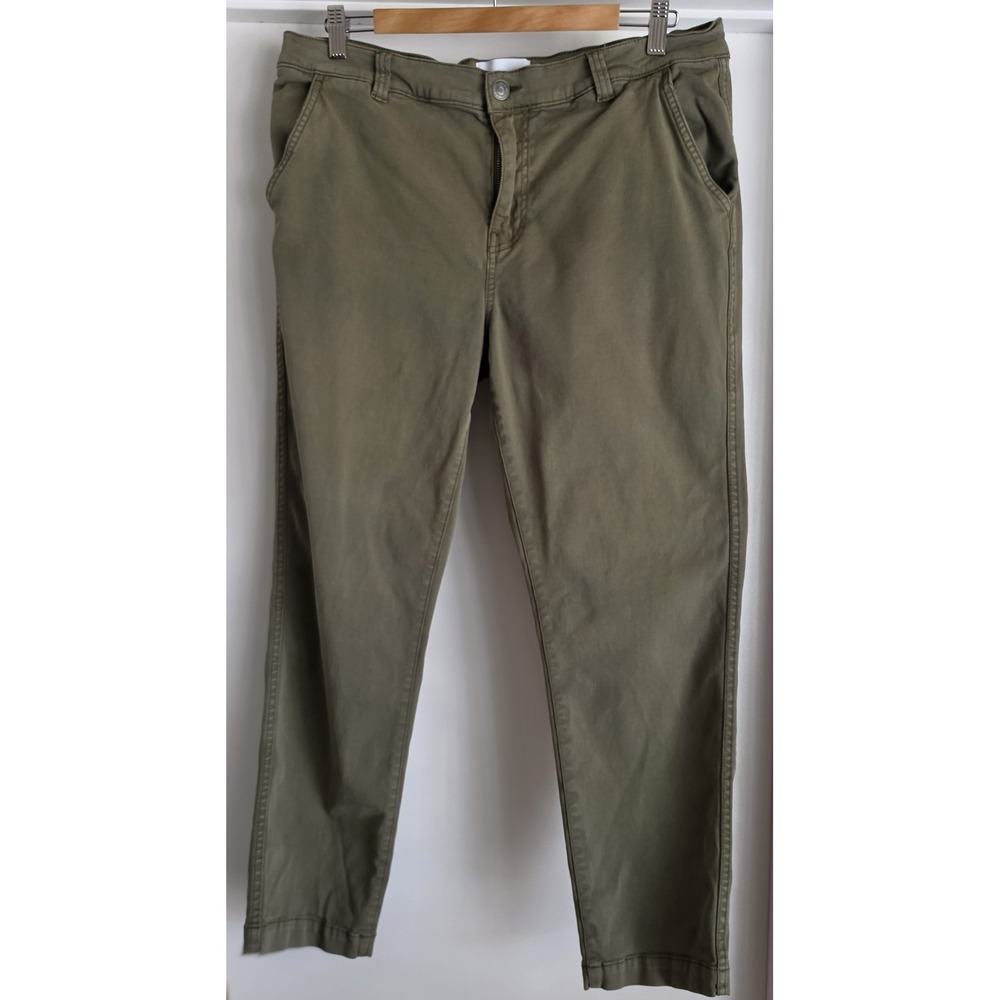 Current/Elliott Pants Size 31 Casual Olive Green Solid Trousers Slacks